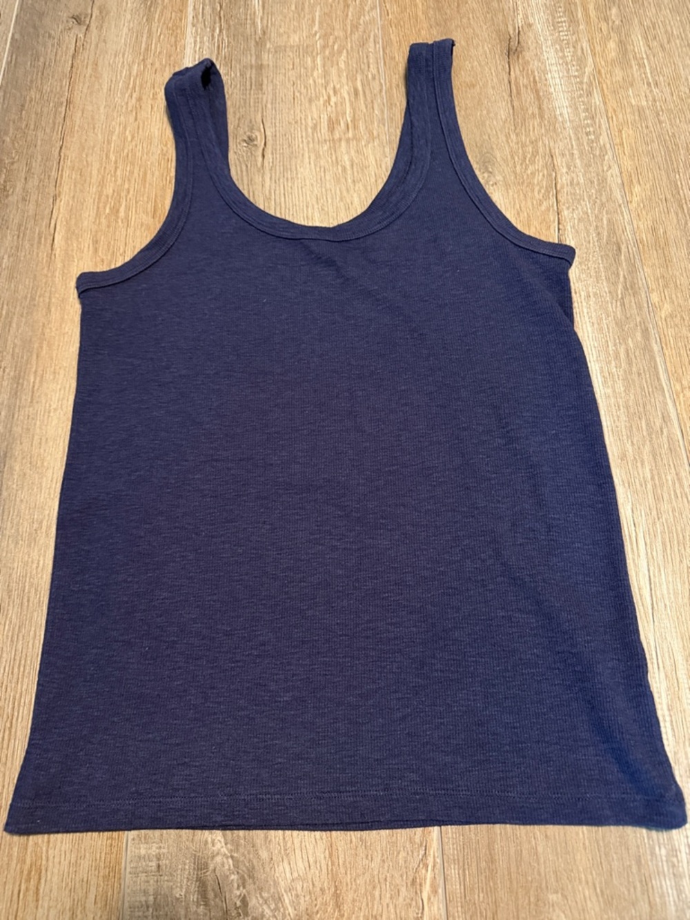 aerie Navy Ribbed Scoop Tank